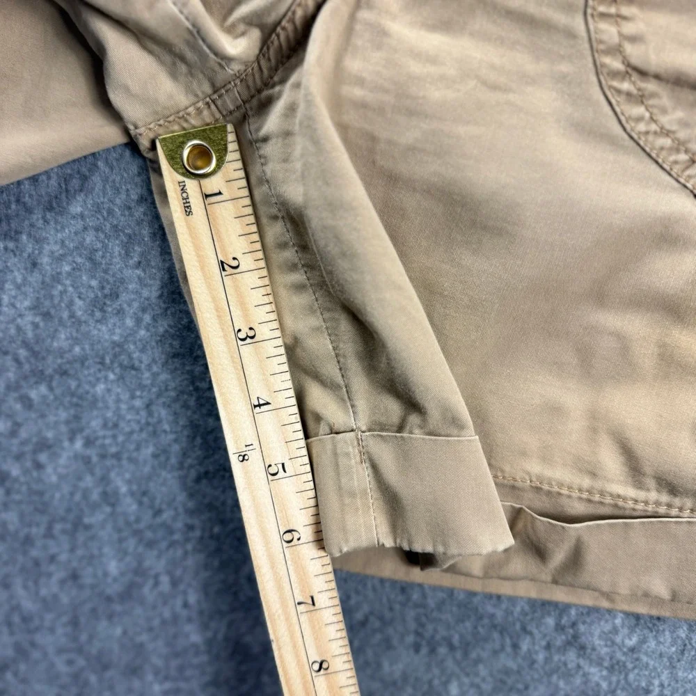 Lauren Ralph Lauren Womens 10 Cuffed Utility Cargo Shorts Tan Cotton Flap Pocket